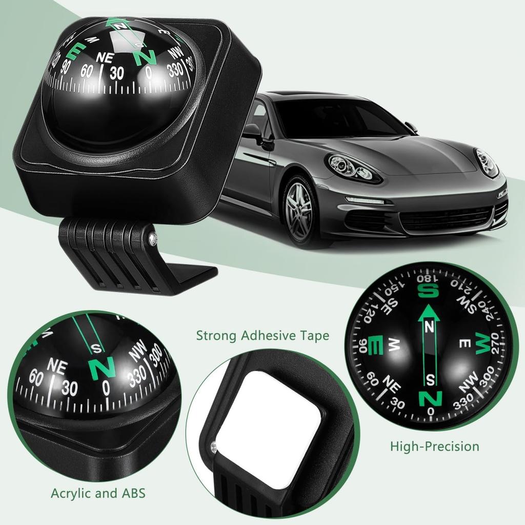 Car Dashboard Compass Ball Portable Auto Compass For Accurate Navigation For Cars Boats And Outdoor Use Compact Dashboard Ornament