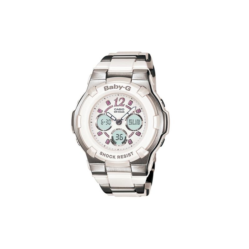 

Casio BABY-G 100 meters waterproof quartz movement resin stainless steel strap Japanese and Korean watch women s watch white dial BGA-112C-7B