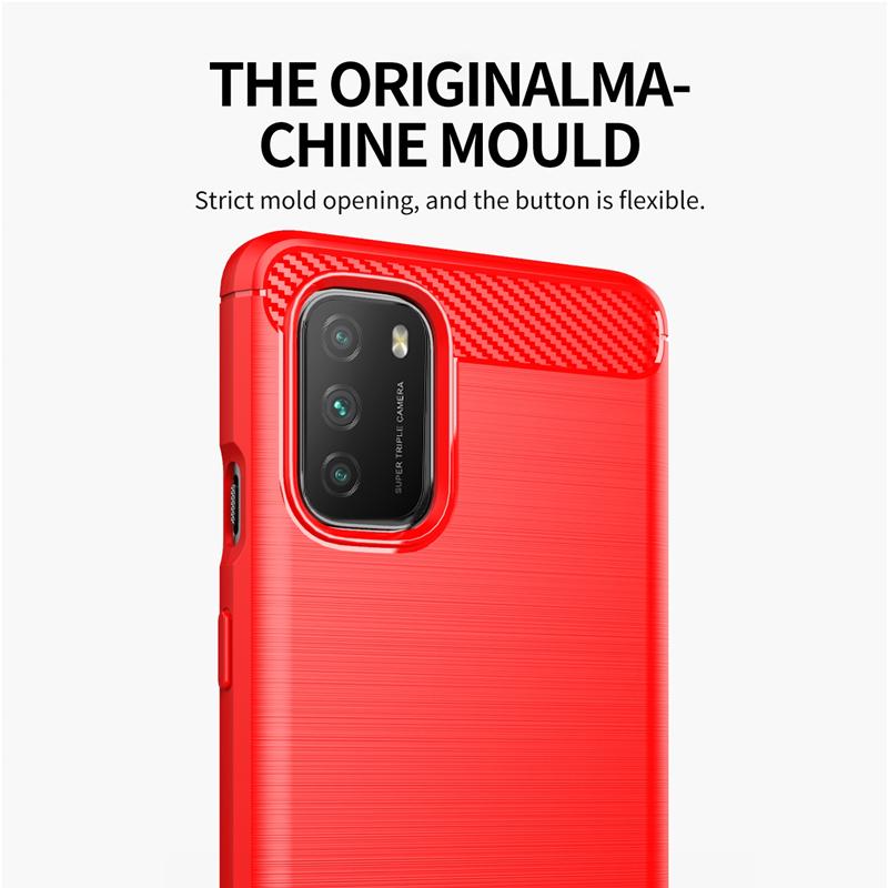For Xiaomi Poco M3 Case Carbon Fiber Shockproof Soft Silicone Cover for Xiaomi Poco X3 NFC Poco F2 Pro for Redmi 9 9A 9C Mi 10T