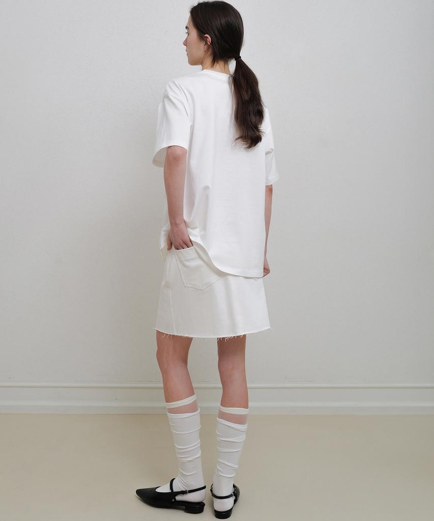 Annies Cotton Twill Mini Skirt (Ivory)