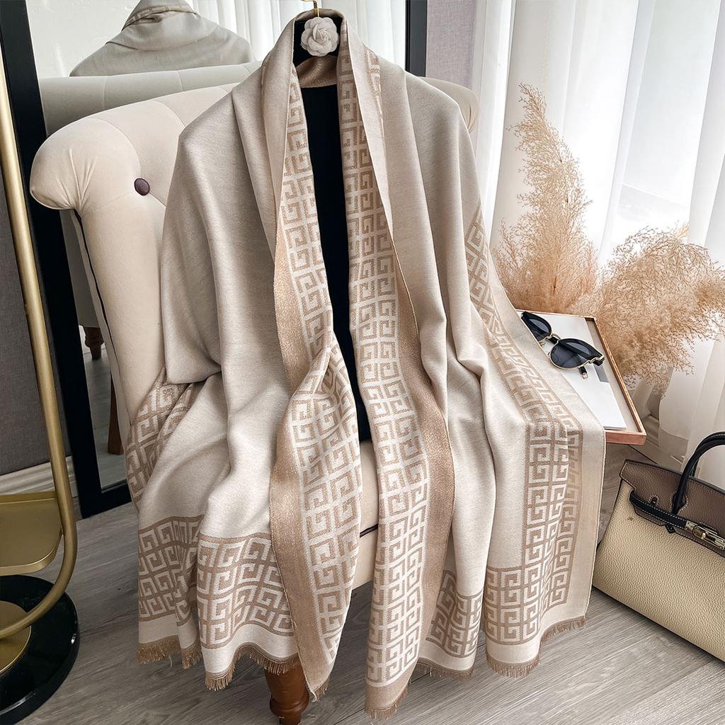 Elegant Ladies Muslim Hijab Golden Thread Long Scarf With Spring and Autumn Sun Protection Scarf Decoration Shawl Wrap Headscarf