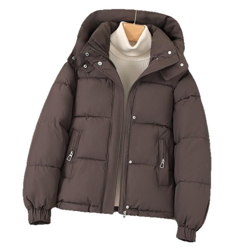 Down Cotton Jacket, Women, Short, 2025 New, Korean Version, Hooded, Thick Cotton Jacket, Winter Cotton Jacket, Outerwear