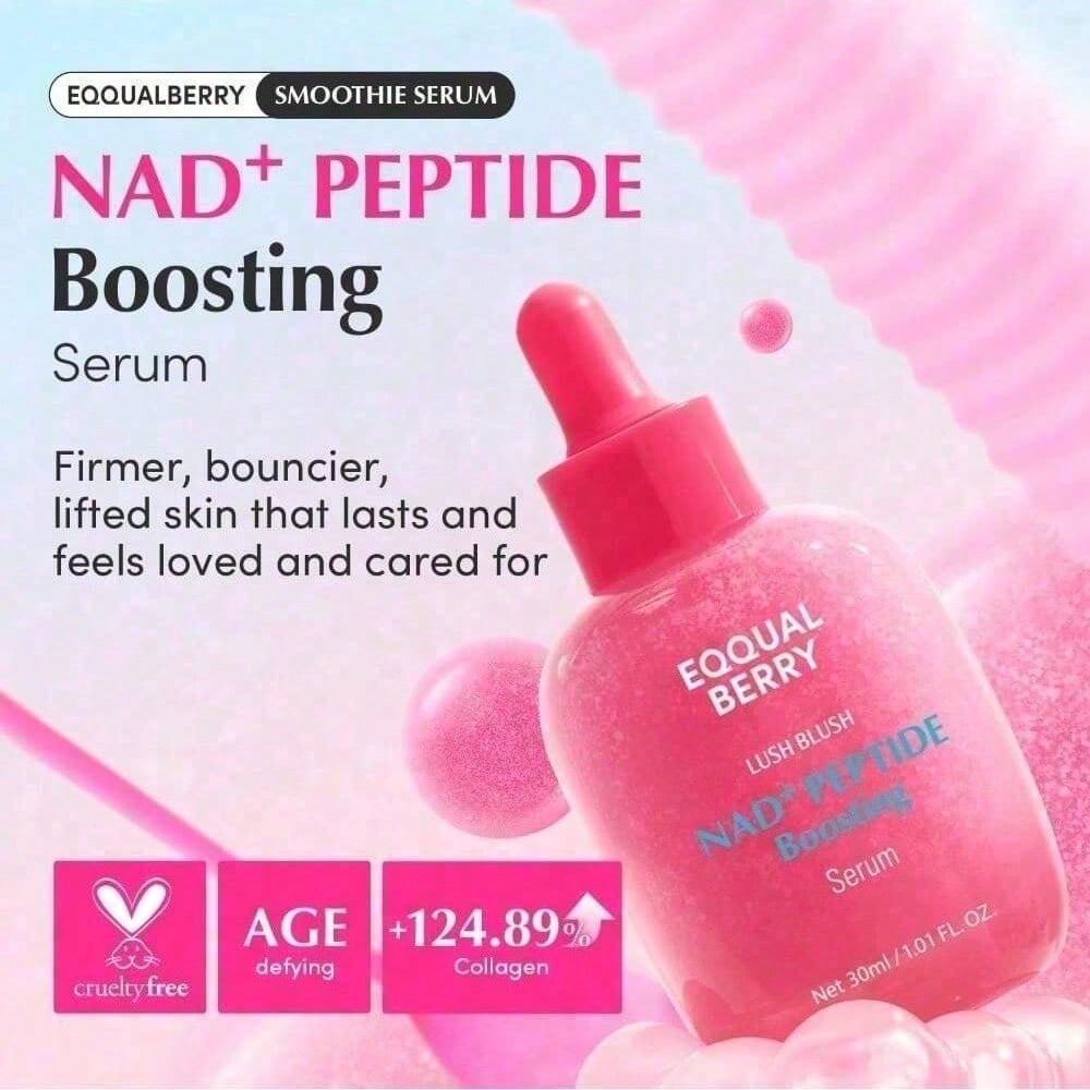 NAD+ Peptid-Boostendes Smoothie-Serum – Anti-Aging Koreanische Hautpflege Mit 5 Ceramiden & Veganem Kollagen, Feuchtigkeitsspendendes Antioxidatives Serum Für Festigkeit,