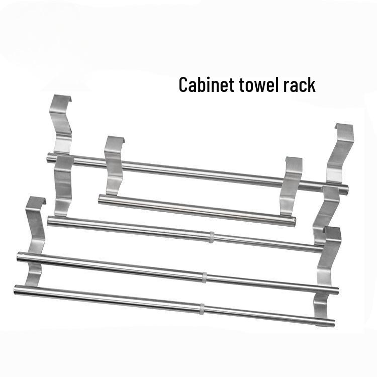 Adjustable Stainless Steel Double Towel Rack and Shelf