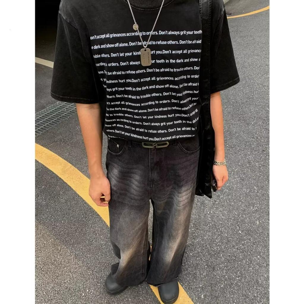 Retro Jeans Men'S Autumn New Style Explosive Street Hooligan Handsome Casual Pants For Teenagers Loose Straight Leg Wide Leg Men'S Pants