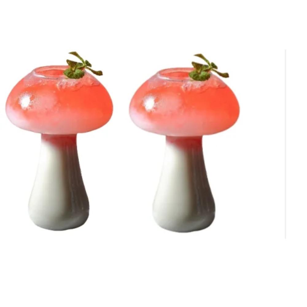 Creative Ins Style Round Headed Mushroom High Borosilicate Heat-resistant Glass Beverage Cup Juice Creative Design Milk Tea Cup