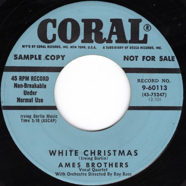 

7inch Record AMES BROTHERS - White Christmas / Winter Wonderland 960113PROMO CORAL 1950 US Pop Used
