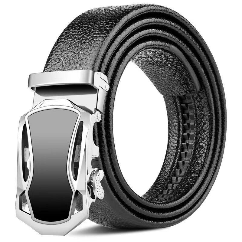 Men's Durable Automatic Buckle Leather Belt - Versatile Youth Business Trend Waistband
