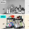 Under Sink Pull-Out Shelf Storage Rack for Kitchen and Bathroom Cabinets