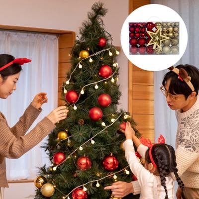 101 Pcs Christmas Balls Set Shatterproof Xmas Tree Decorations Sparkling Christmas Balls with Tree Topper Star for Festive Decor