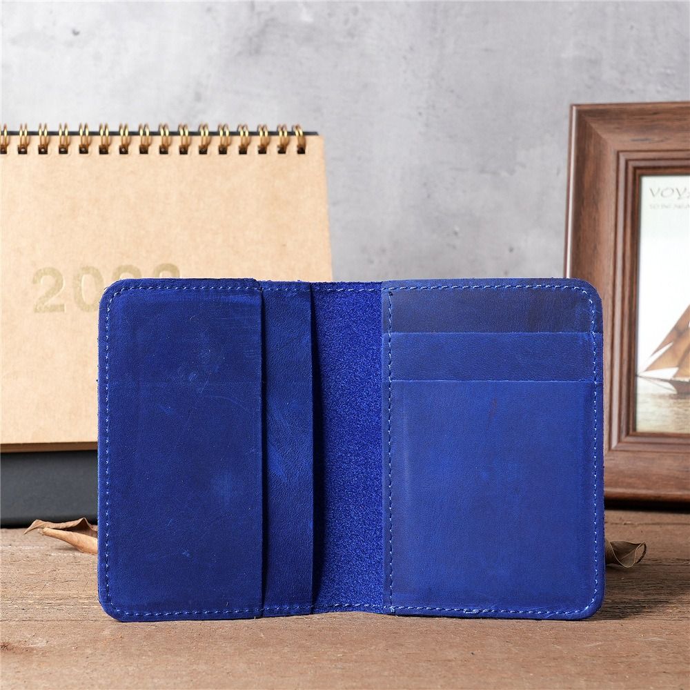 

Vintage Genuine Leather Men s Card Holder Minimalist Small Wallet Brown Thin Purse Credit Card ID Card