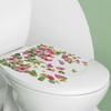 Self-adhesive Toilet Sticker Flower Painting Floral Wall Decals Bathroom Decor Removable Home DIY Sticker Decorative Wall Decals