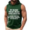 Men's Sleeveless Hoodie Tank Top Casual Loose Fit Graphic Print Summer Muscle Shirt Lightweight Breathable Fabric Comfortable