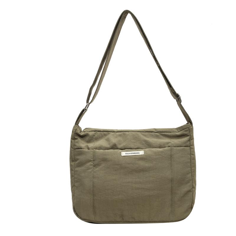 Simple Space Cotton Solid Color Large Capacity Soft Bag Women'S Down Fashion Light Niche Commuter Shoulder Bag Messenger Bag