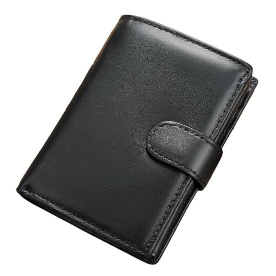 Vintage Men Faux Leather Wallet RFID Blocking Bi-fold Short Wallet Minimalist Slim Anti-Theft Credit Card Holder Front Pocket Wallet
