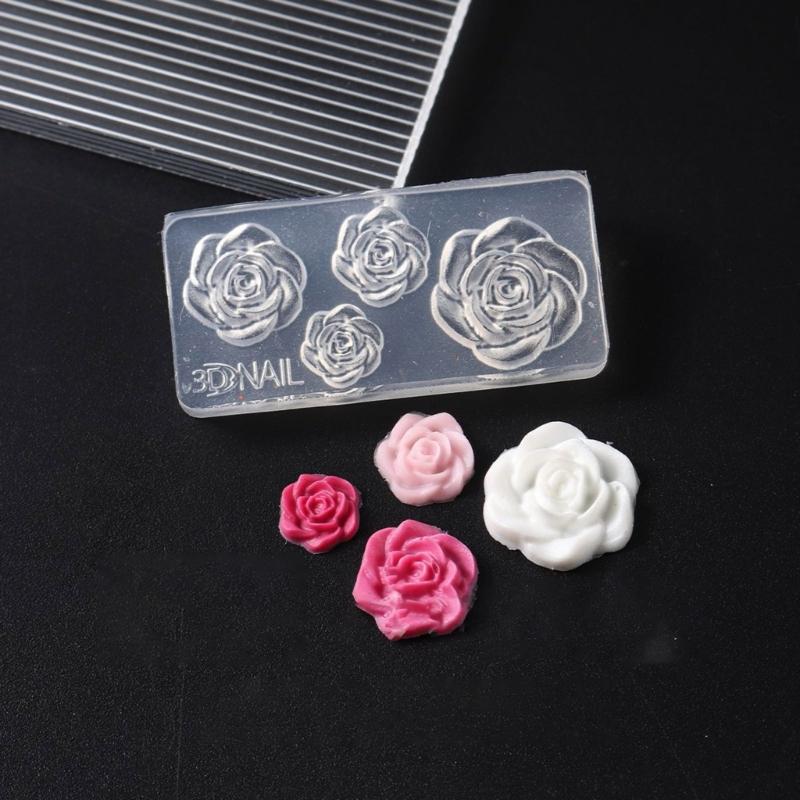 Flower Molds Nail Art Silicone Molds Stencils Manicure Template Plumeria Flower Nail Art Decorations Nail Carving Mould