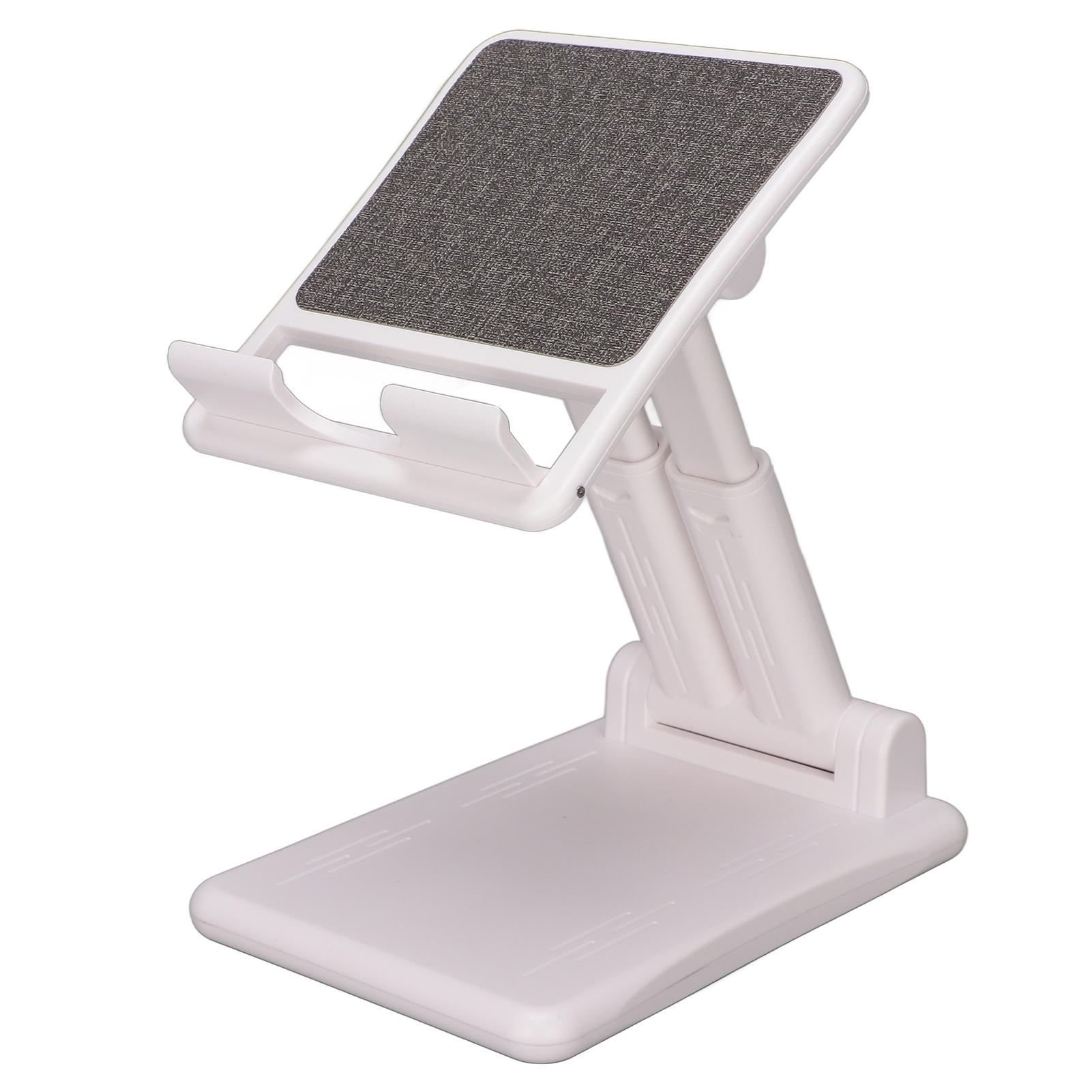 

Cellphone Stand Adjustable Height Angle Foldable White Desktop Mobile Phone Holder for Maximum 12.9in Tablet