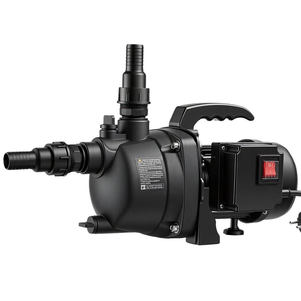 Shallow Well Jet Pump, 800W, 230V 3300 L/H Maximum Flow Rate, PP Garden Well Jet Pump with 8 m Suction Height, Thermal Protection, European Voltage