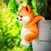 Dog Ornament Resin Animal Dog Figurine Bonsai Mini Plants Garden Hanging Pot Decor Decoration