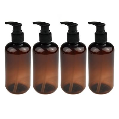 Nachfüllbare leere Pumpspender Flaschen Schwarz Lotionpumpe Seifenspender Spas Therapeuten 250ml Braun Für Salons Brandneu