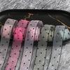 25/38mm Dot Printed Organza Chiffon Lace Ribbon DIY Craft Packing Bow Garment Sewing Handmade Hair Accessory Christmas Ribbon