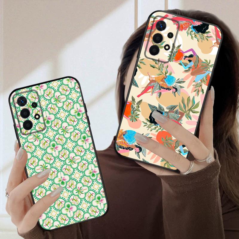Flowers and Women For Samsung A03 Core A 04 05 06 12 14 15 16 22 23 Galaxy A25 26 4G 34 35 52 53 56 71 73 90 5G soft phone case