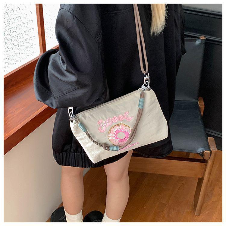 2025 Japanese Embroidery Canvas Crossbody Bag - Gao Yuanyuan Style, Cute Women’s Shoulder Handbag