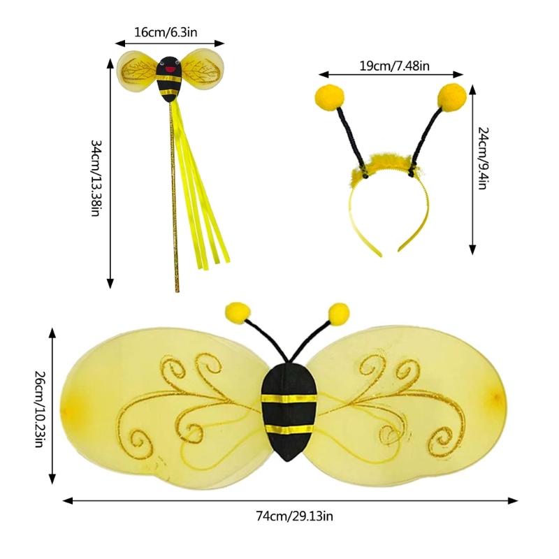 Animal Wing Halloween Costume Accessory Animal Role Play Wing Headband Wand for Women Kid Halloween Masquerade Cospaly