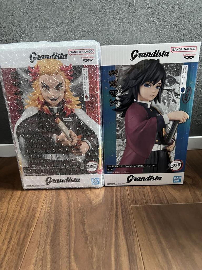 [USED] Demon Slayer: Kimetsu no Yaiba Rengoku Kyojuro and Tomioka Giyuu Grandista Figures