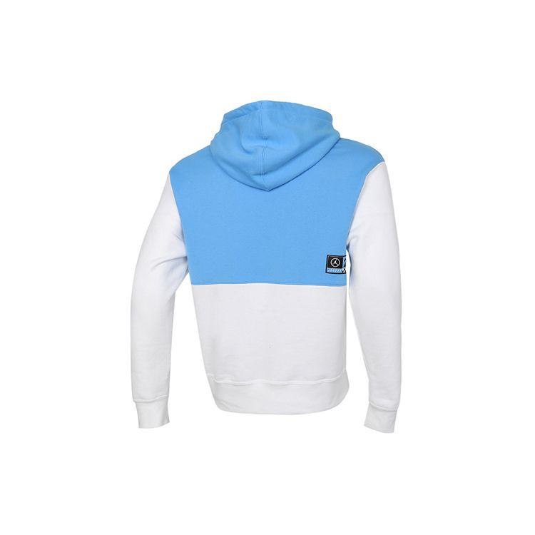 Air Jordan Logo Print Color Block Basketball Hoodie Men Hoodies Black White Blue CV2744-412