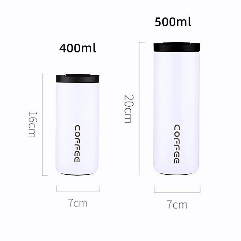 2023 Gooseneck Kettle 400ml/500ml Coffee Mug with Lid Leak-Proof Milk Tea Thermos Mugs 304 Stainless Steel Travel Thermal