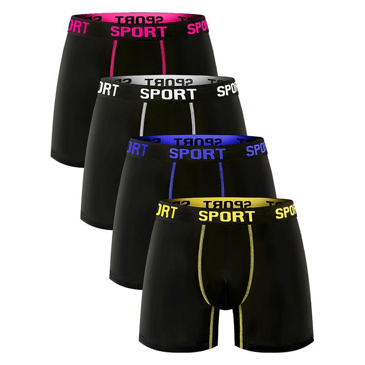 Men's Sports Fitness Body Sculpting Long Underwear 4-Corner Shorts