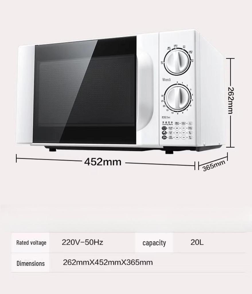 Šestistupňová mechanická otočná mikrovlnná trouba s ovládáním knoflíkem