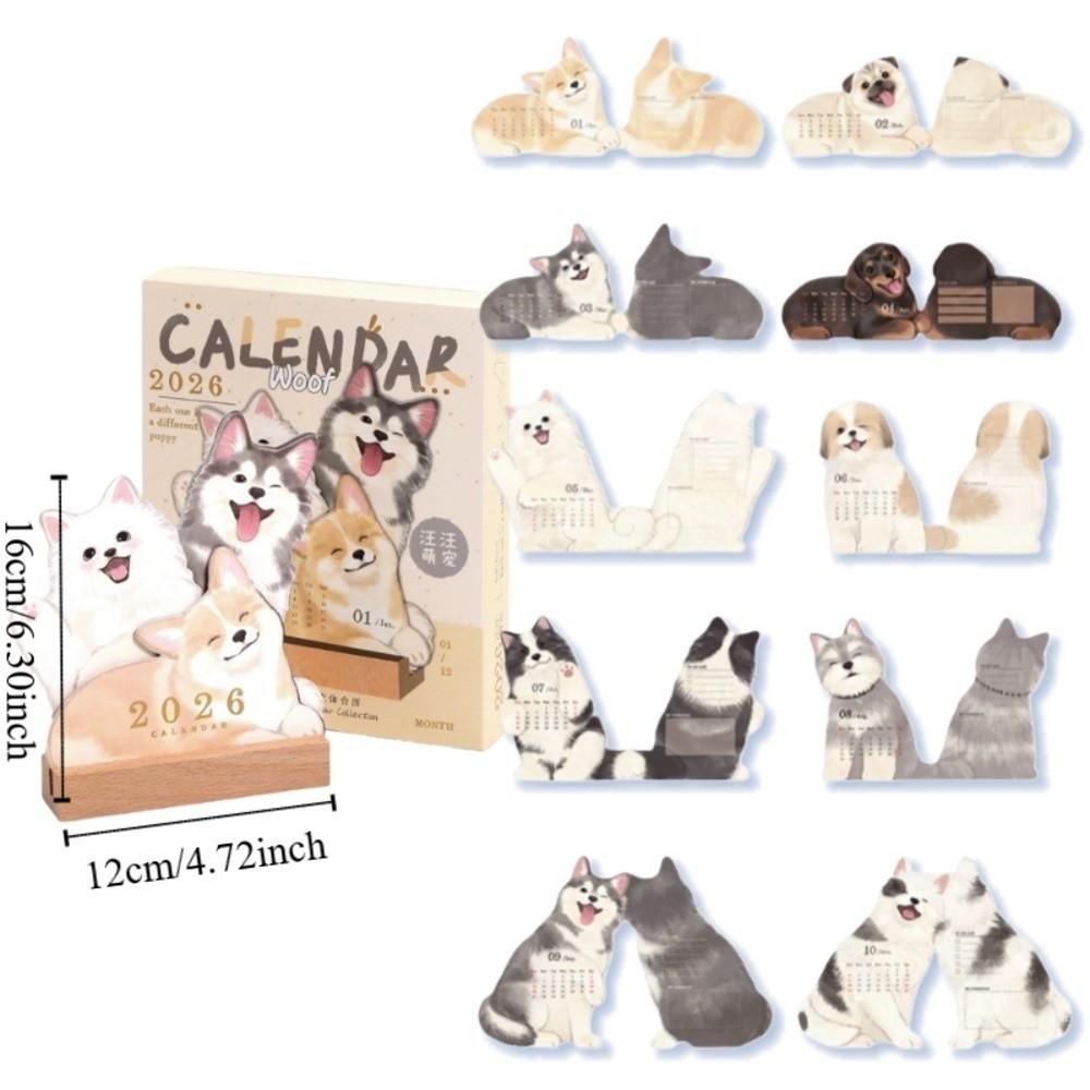 Schedule Kitty Calendar Time Planner Dog Cat Desktop Decoration Office School Supplies