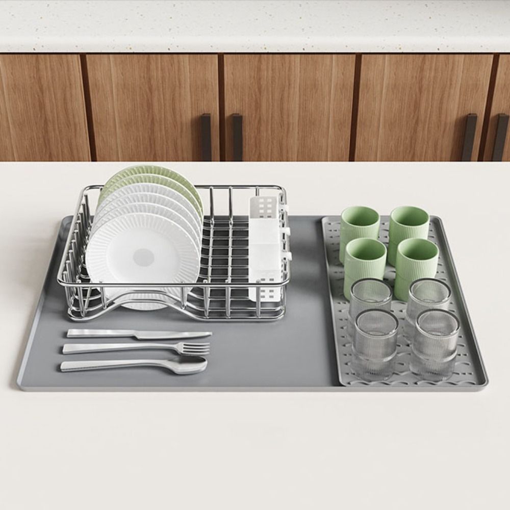 

Waterproof Coffee Bar Mat Silicone Drain Pad Durable Coffee Machine Mat Table Style B