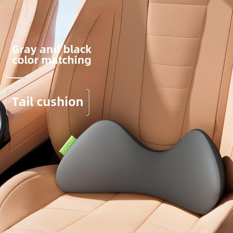 

1 шт. Подушка для поясничной поддержки автомобиля с защитой копчика, тонкая подушка сиденья из пены с памятью для длительной поездки, офис, 4 сезона 40-50x14-16cm серый