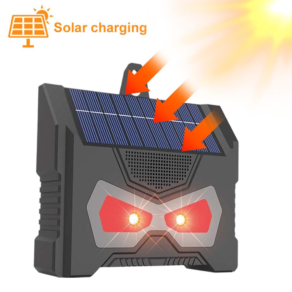 Solar Powered Ultrasonic Animal Repeller with LED Flashing Light Waterproof for Squirrels Raccoon Rabbit Fox Garden Yard Farm