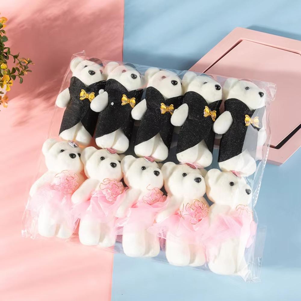 

10 шт. Пенопластовый медведь Мини-медведь Букет цветов Медведь-пара Мультяшный букет Кукла Детские игрушки розовый