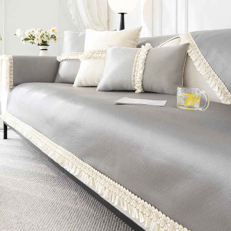 

Новый летний универсальный чехол с кружевом Funda для гостиной, нескользящий чехол для дивана из ледяного шелка, подушка для дивана, чехол для дивана 70X70cm 1pc