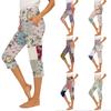 Women's Elastic Waist Casual Capri Pants Slim Fit with Side Pockets and Side Slits Comfortable Stretch Fabric Lightweight Design