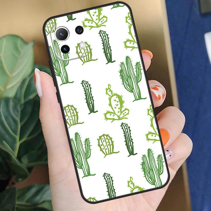 Cactus Pattern Case For Xiaomi 15 14 Ultra 13T 14T 15T Pro 17 Pro Max POCO F8 F7 F5 F6 X5 X6 X7 Pro Coque