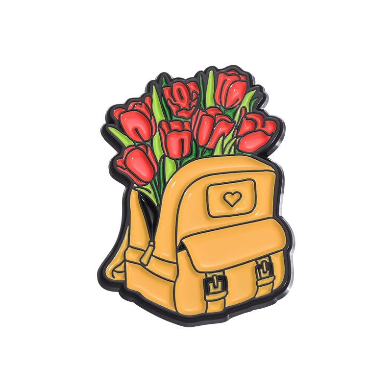 Romantic Flower Series Enamel Pin Cartoon Anime Series Brooches For Women Lapel Clothing Badge On Backpack Fashion Jewelry Gifts