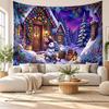 Weihnachtlich bedruckter Wandteppich für Schlafzimmer Wohnzimmer Wanddekoration Feiertagsgeschenk