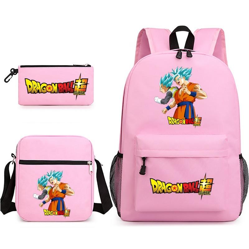 Dragon Ball Super Z Printed Backpack 3-Piece Set Casual Outdoor School Bag 3-Piece Set