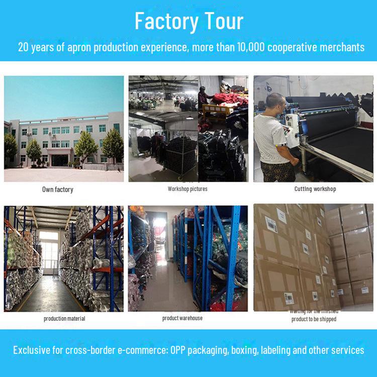 Double-Strap Canvas Apron for Kitchen, Housework, Gardening, or Milk Tea Shop Tasks