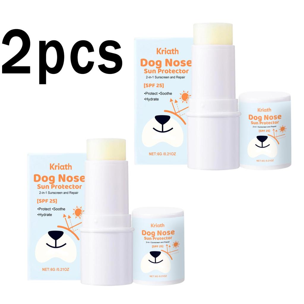 Balsamo Kriath Protezione Solare per Naso di Cane — SPF25 Balsamo Riparatore & Solare 2-in-1 con Burro di Karité e Vitamina E, Crema Protezione UV per Animali Domestici, Protezione Solare per Animali 6g