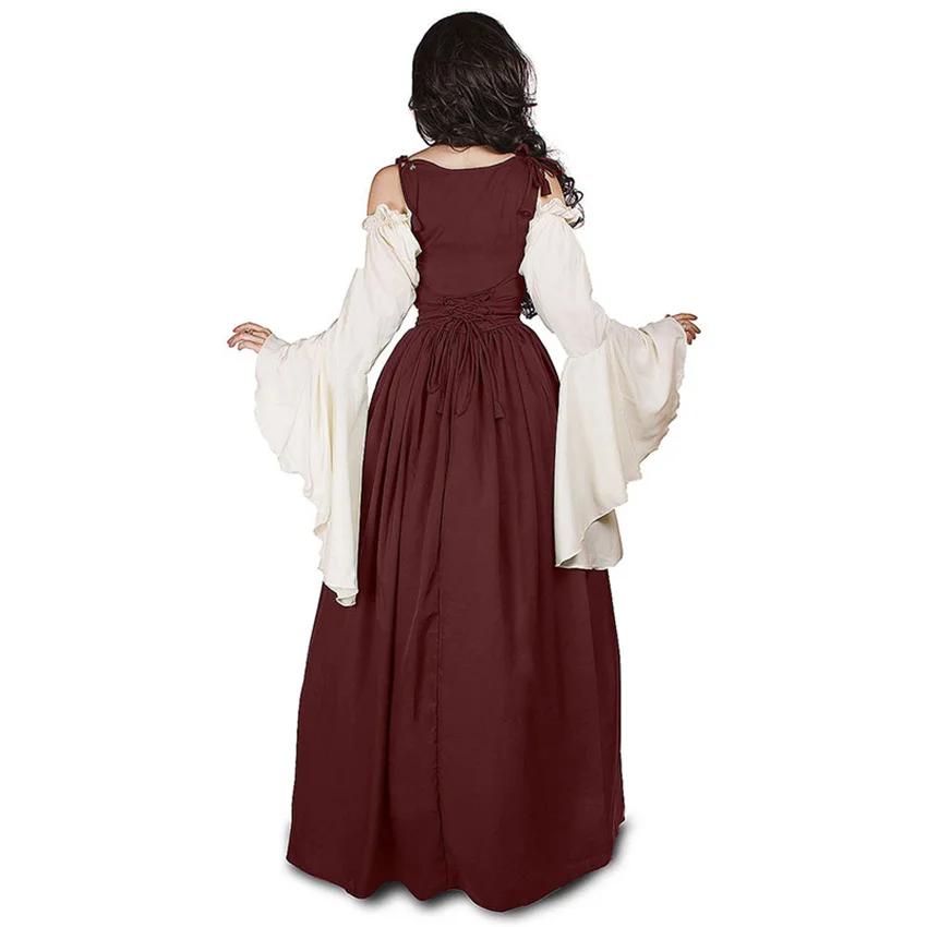 Medieval Punk Dress Cosplay Halloween Costumes Women Palace Carnival Party Disguise Princess Female Victorian Vestido Robe