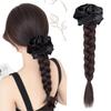 Korean Style Satin Hair Bands Ponytail Scrunchie Twist Braid Wig Trendy Pony Tail Hairpiece  Party