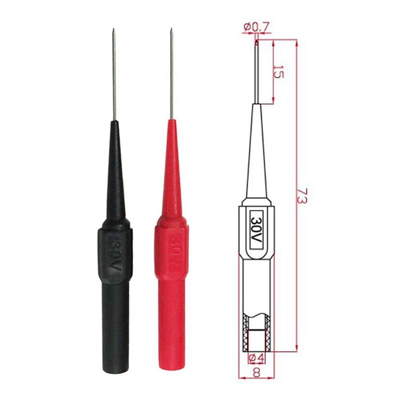 30V Car Tip Probes Diagnostic Tools Auto Multimeter Test Leads Extention Back Piercing Needle Tip Probes Mechanical Tools