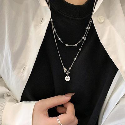 2023 Trendy Double-Layered Pearl Sweater Necklace for Women - Spring/Summer Niche Design